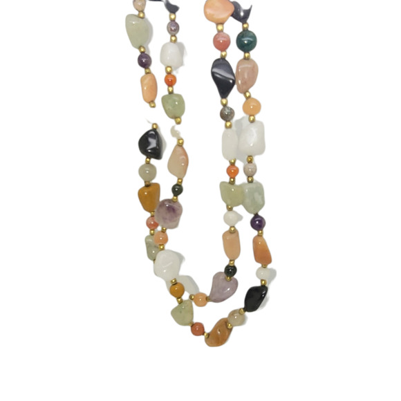 Vintage With-Tags Stone bead necklace. "A Gift From Laughlin Nevada" - Picture 2 of 3